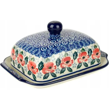 Dóza na potraviny Máslenka, dóza na máslo 18 cm Ceramika Artystyczna Bolesławiec