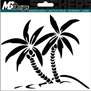 Samolepicí dekorace na vozidlo SAMOLEPKA na auto PALMY PLÁŽ PLÁŽE 13x15 cm