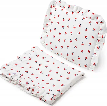 SADA DO KOČÁRKU MUŠELÍNOVÁ DEKA A POLŠTÁŘ BAVLNA JUKKI CHERRIES