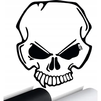 Samolepicí dekorace na vozidlo NÁLEPKA na auto ZLÁ LEBKA SKULL LEBKA 13x15 cm