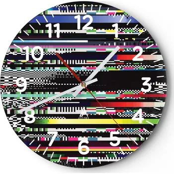 Hodiny Kuchyňské nástěnné hodiny 30x30 Abstrakce Moderní skleněné hodiny Tiché