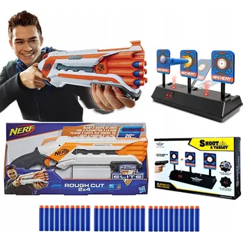 Dětská zbraň Nerf Rough Cut + elektronický terč + 30 šipek
