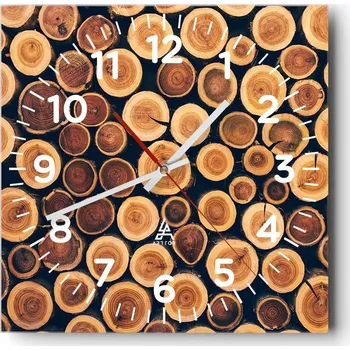 Hodiny Nástěnné hodiny do obýváku 40x40 Kmen Stromu Tiché Skleněné hodiny Bez Hlučnosti