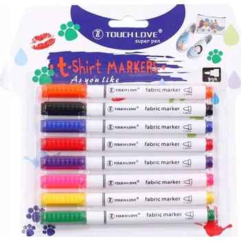 Dekorativní permanentní fixy na textil, trička, 8 ks