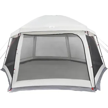 Stan OMAXI Bazénový stan s odnímatelným poklopem & Síťované stěny šedý 514356