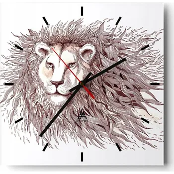 Hodiny Nástěnné hodiny do kuchyně 30x30 Zvířata Stylové hodiny na skle Loft Tiché