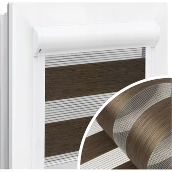 Roleta VOPPI ROLETA DEN A NOC V KAZETĚ 135x150 CM PALISANDR PŘÍRODNÍ