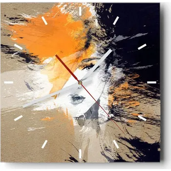 Hodiny Velké nástěnné hodiny 40x40 Abstrakce Skleněné tiché hodiny