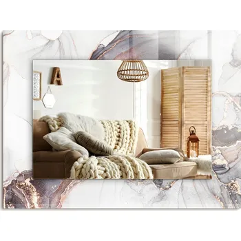 Zrcadlo Dekorativní nástěnné zrcadlo s potiskem Abstraktní umění mramor 80x60 cm