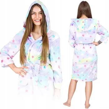 Dámský župan ŽUPAN TEPLÝ DÁMSKÝ PÁNSKÝ PLYŠOVÝ MIKROVLÁKNO DÁREK TEPLÁKOVKA M