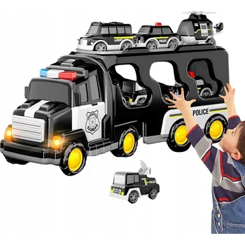 autíčko DÁREK NA HRAČKU HRAČKA AUTO, POLICEJNÍ AUTO S VRTULNÍKEM