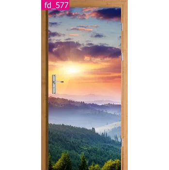 Fototapeta ZÁPAD SLUNCE V HORÁCH fólie samolepka na dveře