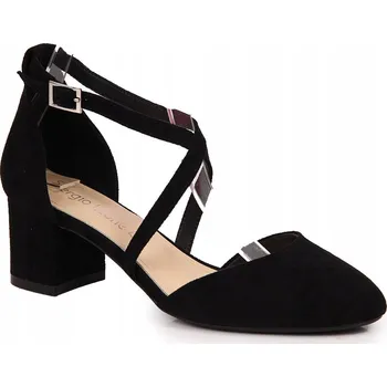 Dámské sandále SERGIO LEONE SK824 DÁMSKÉ SANDÁLY NA PODPATKU LODIČKY černá 39 Černá