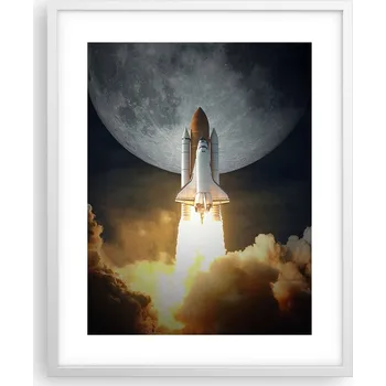 Obraz Obraz plakát na zeď v bílém rámu 40x50 měsíc foto plakáty do obýváku
