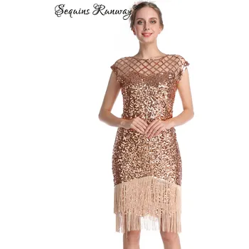 Dámské šaty Společenské midi šaty Sequins SQ124 Barva: Zlatá, Velikost: L