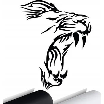Samolepicí dekorace na vozidlo SAMOLEPKA na auto LEV HLAVA ZVÍŘETE 12x15 cm