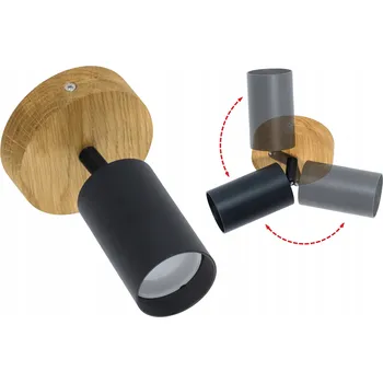 Kulatý LED Stropní Svítidlo Wood 10 x 16 cm černá