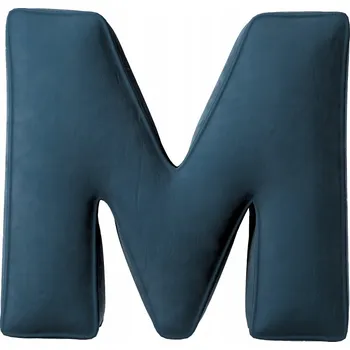 Polštář Polštář velurové písmeno M, 40 cm, VELKÁ světle modrá