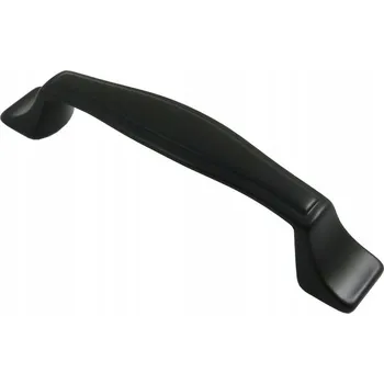 Nábytkové kování Nábytková úchytka reling, černá matná, 12,6 x 2 x 2,8 cm