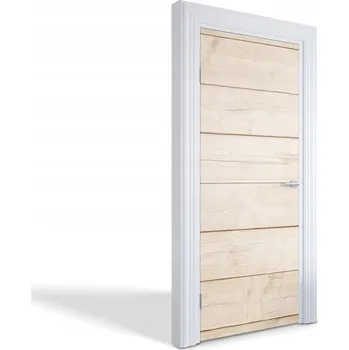 Fototapeta Ochranná fólie na dveře - laminovaná - Světlé dřevěné desky 85x205 cm