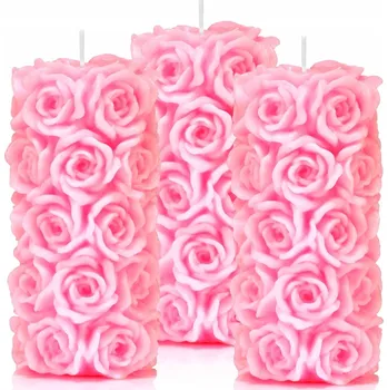 Svíčka Dekorativní parafinová svíčka bez vůně Drobo 3 ks