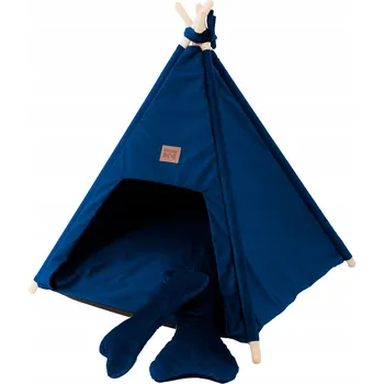 Pelíšek pro psa Golden Dog Bouda pro psa modrá 70 cm x 70 cm