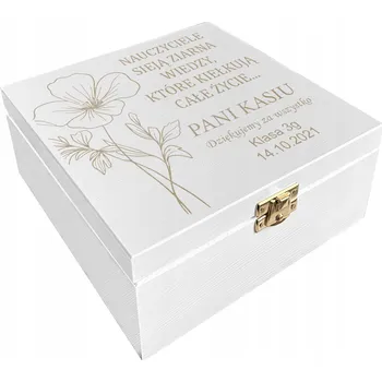 Dárková krabička Bílá dárková krabička pro učitele, dárek na konec školního roku