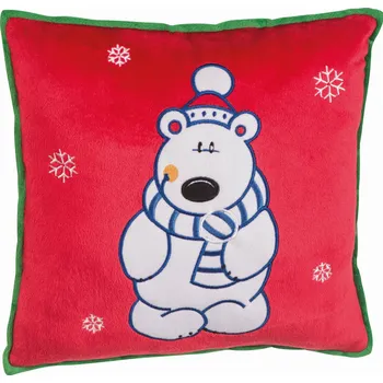 plyšák Vánoční Plyšový polštář MEDVÍDEK mazlíček dárek k Mikuláši a Vánocům