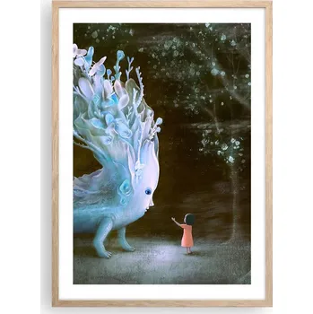 Obraz Plakát v rámu světlý dub do obýváku ložnice 50x70 abstrakce obraz