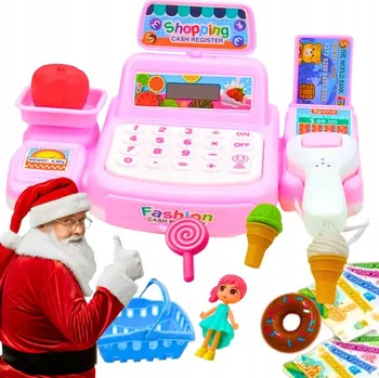 Hra na obchod Dětská pokladna do obchodu s příslušenstvím - skener, terminál, košík, nákupy