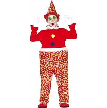 Karnevalový kostým KOSTÝM ČERVENÉHO KLAUNA S PUNTÍKY PUNTIČKATÝM KLAUNEM 128