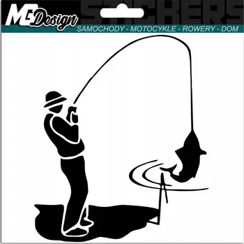 Samolepicí dekorace na vozidlo NÁLEPKA na auto RYBÁŘ Rybaření RYBY 15x13 cm