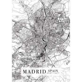 Obraz Plakát Mapa Madridu bez rámu 42 x 59,4 cm