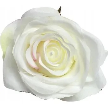 umělá květina Umelá kvetinová hlavička ruže biela