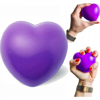 Hračka pro psa ANTISTRESOVÉ SRDCE Antistresový Míček FIALOVÝ Mačkací Hračka pro cvičení zápěstí