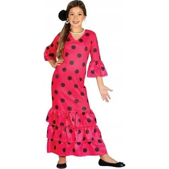 Karnevalový kostým KOSTÝM ŠPANĚLSKÁ TANEČNICE RŮŽOVÝ VELIKOST 116