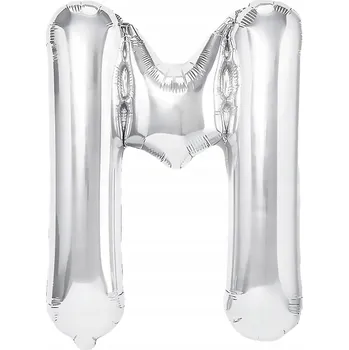 Balónek Fóliový balónek písmeno M stříbrný - 40 cm