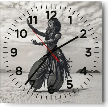 Hodiny Nástěnné hodiny do obýváku 40x40 Tanečnice Bezhluké hodiny na skle Tiché