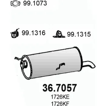 Zadní díl výfuku Zadní tlumič výfuku ASSO 36.7057