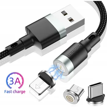 Datový kabel Kabel Clark USB - USB typ C / microUSB / Lightning 1 m černý