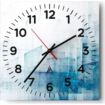 Hodiny Nástěnné hodiny do obýváku 40x40 3D Tiché hodiny na skle Stylové