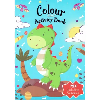 omalovánky DINOSAURUS Kniha omalovánky úkoly hry hádanky hlavolamy bludiště 72 stran