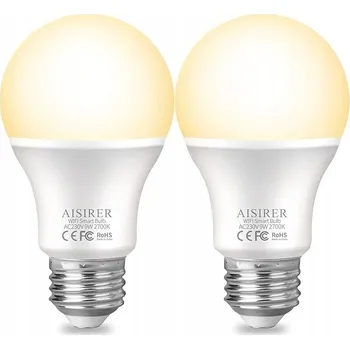 Žárovka AISIRER LED ŽÁROVKA SADA 2 KUSŮ 2700K TEPLÁ BÍLÁ 10W STMÍVATELNÁ