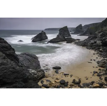 Obraz Plakát Bedruthan Steps, pláž Cornwall, 3 bez rámu, 30 x 20 cm