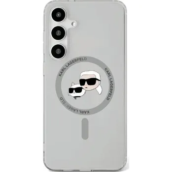 Pouzdro na mobilní telefon Originální zadní kryt KARL LAGERFELD Button Karl&Choupette Heads Printed Logo Magsafe pro Samsung Galaxy S25 black