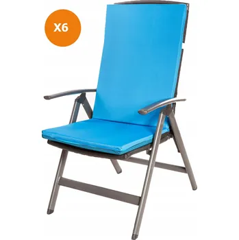 Polštář Polštář na zahradní židli, 110x47x65 cm, modrá, 4 ks