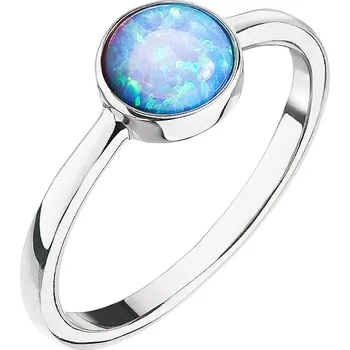 Prsten EVOLUTION GROUP CZ Stříbrný prsten se světle modrým opálem - velikost 58 - 15001.3