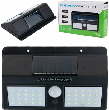 Venkovní osvětlení HALOGENOVÁ DVOJITÁ SOLÁRNÍ ZAHRADNÍ LAMPA 40 LED S ČIDLEM POHYBU A SOUMRAKU