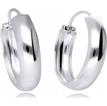 Náušnice Stříbrné Náušnice 925 Kruhy Široké Kroužky Stříbro 925