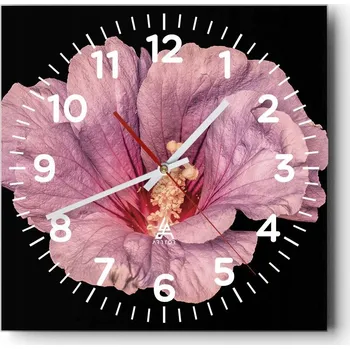 Hodiny Nástěnné hodiny do obýváku 40x40 Květina Tiché hodiny na skle Stylové tiché